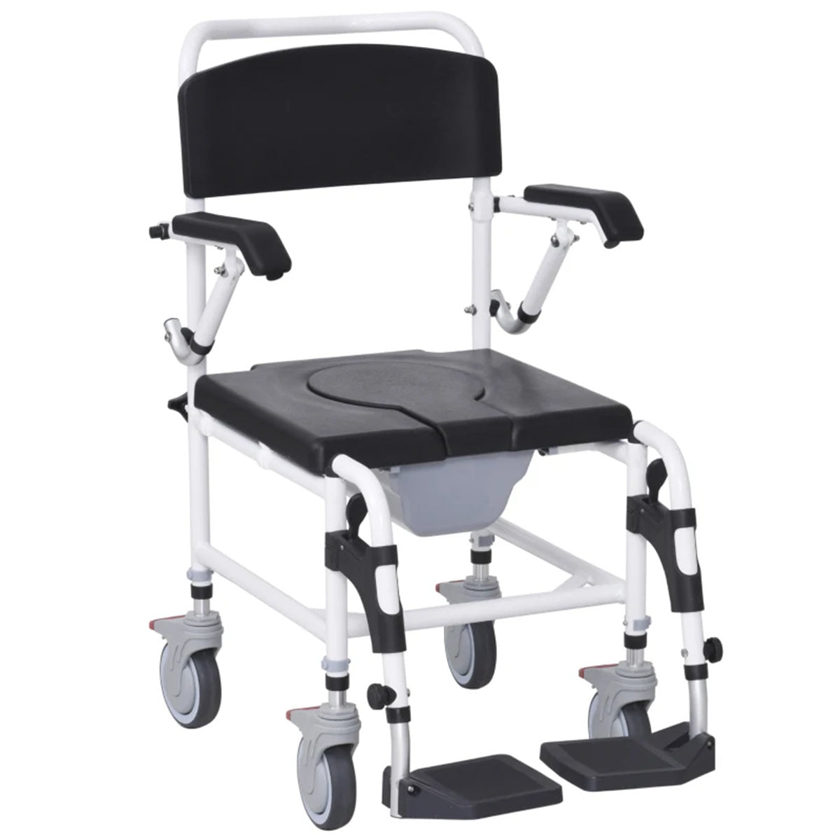 Bathroom Wheelchair,Commode Wheelchair, Rolling Shower Wheelchair with 4 Castor Wheels