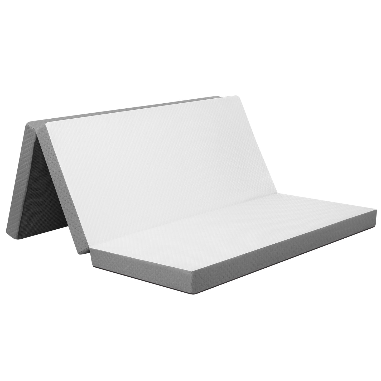 Forias Folding Mattress Size , 4 inch Foldable Memory Form Mattress, Trifold Mattress Topper with Washable Cover, Non-Slip Bottom Camping Mattress Guest Bed
