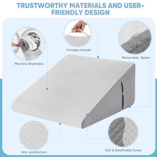 Forias 12 Inch Bed Wedge Pillow