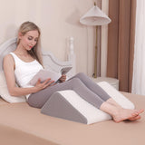 Forias Knee Wedge Pillow 8" Pure Memory Foam Bed Wedge Pillow for Sleeping After Surgery Triangle Pillow for Knee Support Leg Elevation Sciatica Knee Hip Back Pain Relief