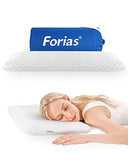 Forias Thin Pillow for Stomach and Back Sleepers, 2.6" Stomach Sleeper Pillow Supportive Flat Pillow for Sleeping Ultra Thin Memory Foam Pillow with Machine Washable Pillow Case - Standard Size