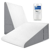 Forias Wedge Pillows 12" Bed Wedge Pillow for Sleeping Acid Reflux After Surgery Triangle Pillow Wedge for Sleeping Gerd Snoring, Air Layer Wedge Cover|Memory Foam Top