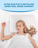 Forias Thin Pillow for Stomach and Back Sleepers, 2.6" Stomach Sleeper Pillow Supportive Flat Pillow for Sleeping Ultra Thin Memory Foam Pillow with Machine Washable Pillow Case - Standard Size