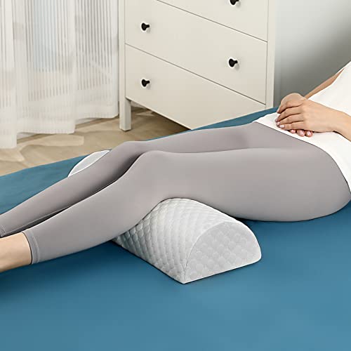 Forias Half Moon Bolster Pillow for Legs Knees Lower Back Neck Pain Relief, Pure Memory Foam Semi Roll Pillow for Head Bed Sleeping Ankle Lumbar Support Leg Elevation Foot Comfort