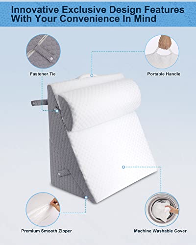 Forias Folding 9 &12 Inch Wedge Pillow with Head Pillow
