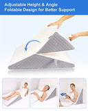 Forias Bed Wedge Pillow for Sleeping, Adjustable 9 &12 Inch Height Wedge Pillows for After Surgery Folding Triangle Pillow Wedge Comfy for Acid Reflux Gerd Snoring Pregnancy Relax, Portable & Washable
