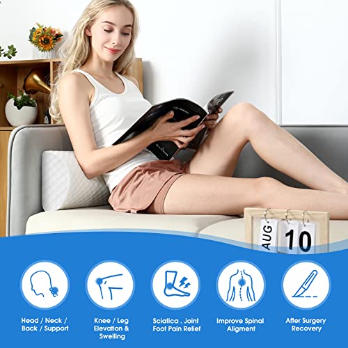 Forias Half Moon Bolster Pillow for Legs Knees Lower Back Neck Pain Relief, Pure Memory Foam Semi Roll Pillow for Head Bed Sleeping Ankle Lumbar Support Leg Elevation Foot Comfort