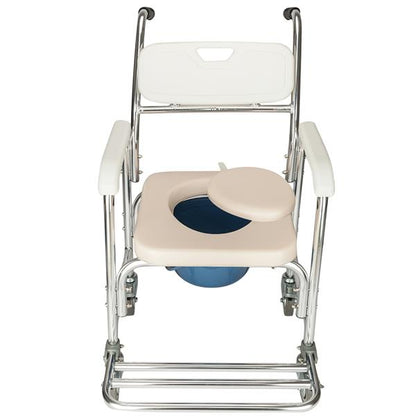 4 in 1 Multifunctional Aluminum Elder People Disabled People Pregnant Women Commode Chair Bath Chair White