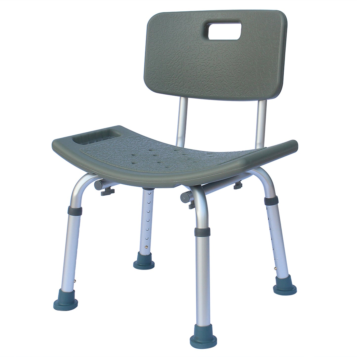 Medical Bathroom Safety Shower Tub Aluminium Alloy Bath Chair Seat Bench with Removable Back Gray