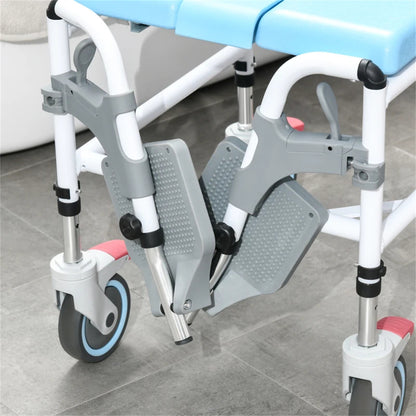 Bathroom Wheelchair，Commode Wheelchair, Rolling Shower Wheelchair with 4 Castor Wheels