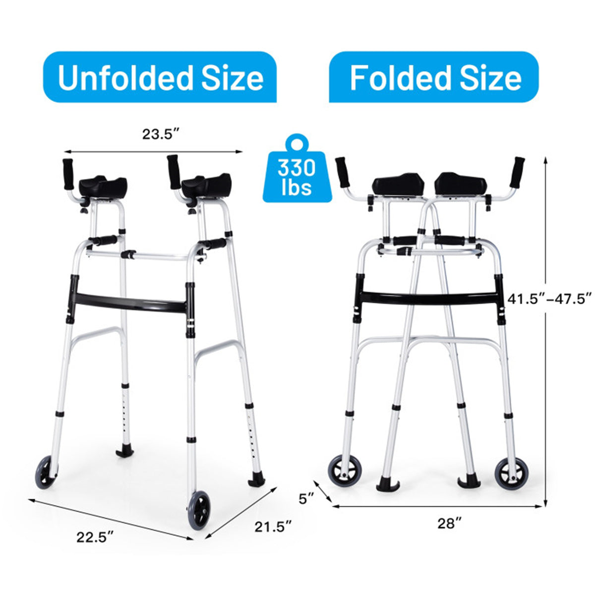 Foldable walking aids, toilet safety railings