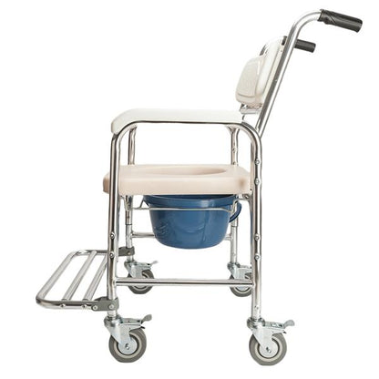 4 in 1 Multifunctional Aluminum Elder People Disabled People Pregnant Women Commode Chair Bath Chair White