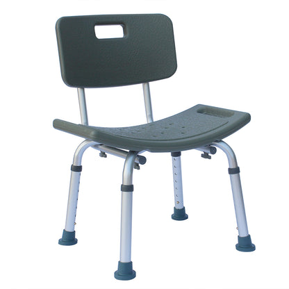 Medical Bathroom Safety Shower Tub Aluminium Alloy Bath Chair Seat Bench with Removable Back Gray