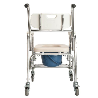 4 in 1 Multifunctional Aluminum Elder People Disabled People Pregnant Women Commode Chair Bath Chair White